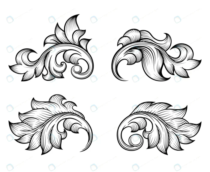vintage baroque scroll leaf set engraving style e crcdb7bfede size3.49mb - title:وکتور گل و بوته تزئینی با استایل کلاسیک - اورچین فایل - format:EPS - وکتور - sku:crcdb7bfede - keywords: p_id:85007