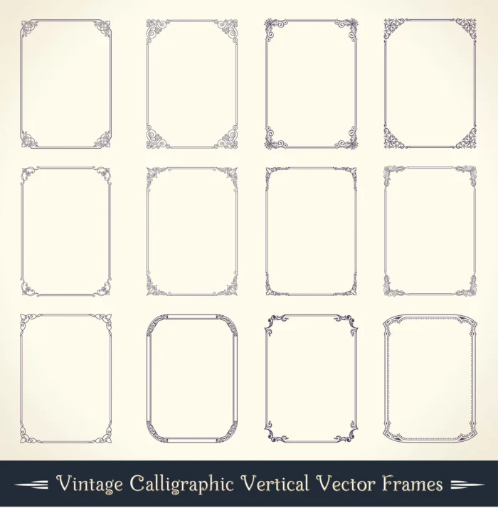 vintage calligraphic frame set crcfa4a655c size2mb - title:دانلود مجموعه قاب های برداری خطاطی - اورچین فایل - format:EPS - وکتور - sku:crcfa4a655c - keywords: p_id:35135