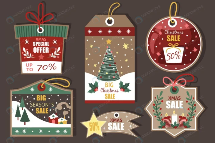 vintage christmas sale tag collection crcd3c546d7 size1.8mb 1 - title:لیبل فروش کریسمس سبک وینتیج - اورچین فایل - format:EPS - وکتور - sku:crcd3c546d7 - keywords: p_id:44231