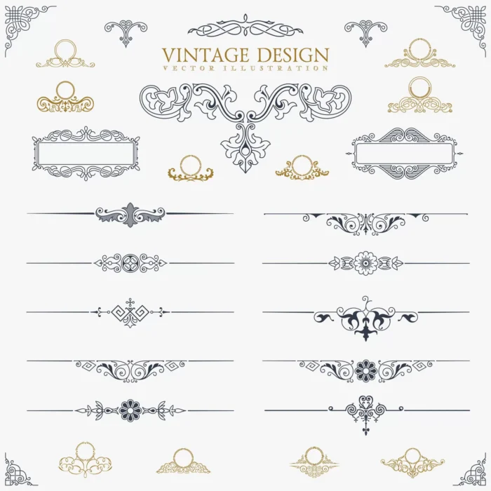 vintage decor elements set crce46905b0 size2.36mb - title:وکتور مجموعه فریم و حاشیه در طراحی های مختلف - اورچین فایل - format:EPS - وکتور - sku:crce46905b0 - keywords: p_id:35137