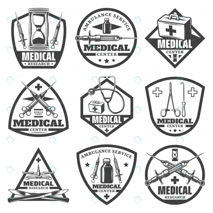 vintage monochrome medical labels set with hourgl crc2a7ea4fe size2.57mb 1 - title:وکتور لیبل پزشکی سبک وینتیج - اورچین فایل - format:EPS - وکتور - sku:crc2a7ea4fe - keywords: p_id:46426