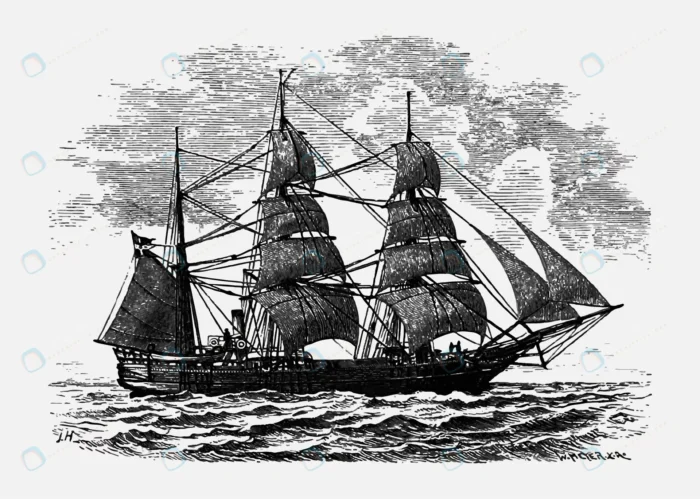 vintage ship illustration crc7ad5588a size16.35mb - title:وکتور طراحی کشتی در دریا - اورچین فایل - format:EPS - وکتور - sku:crc7ad5588a - keywords: p_id:52128