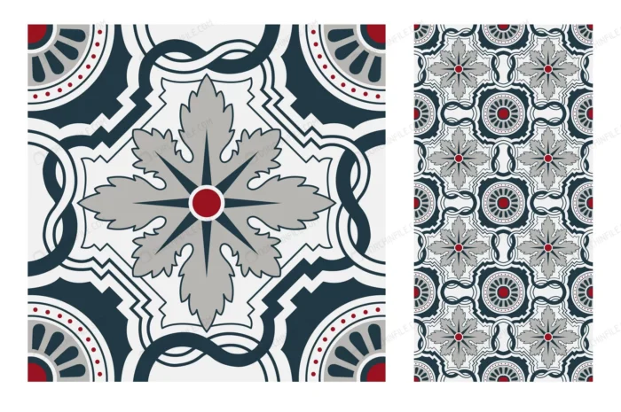 vintage tiles patterns antique seamless design crc74256010 size3.51mb - title:کاشی بدون درز سبک وینتیج - اورچین فایل - format:EPS - وکتور - sku:crc74256010 - keywords: p_id:101447