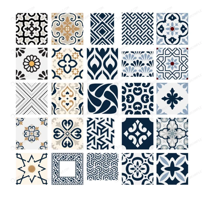 vintage tiles portuguese patterns antique seamles crc2063f926 size2.46mb - title:موزاییک سبک پرتغالی - اورچین فایل - format:EPS - وکتور - sku:crc2063f926 - keywords: p_id:101467