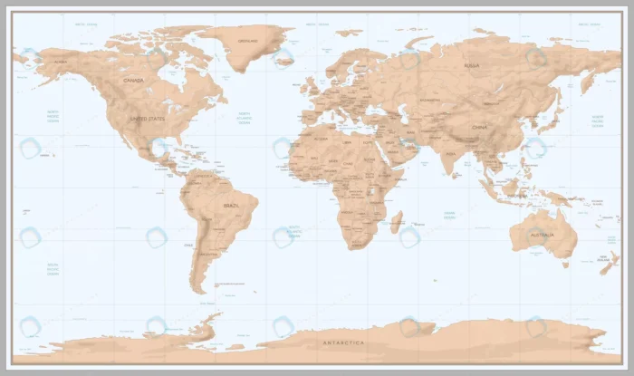 vintage world map crccc0f7727 size8.76mb - title:دانلود وکتور نقشه جهان سبک وینتیج - اورچین فایل - format:EPS - وکتور - sku:crccc0f7727 - keywords: p_id:40191