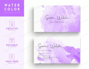 violet white abstract watercolor business card crc957a287e size6.87mb - title:Home - اورچین فایل - format: - sku: - keywords: p_id:18