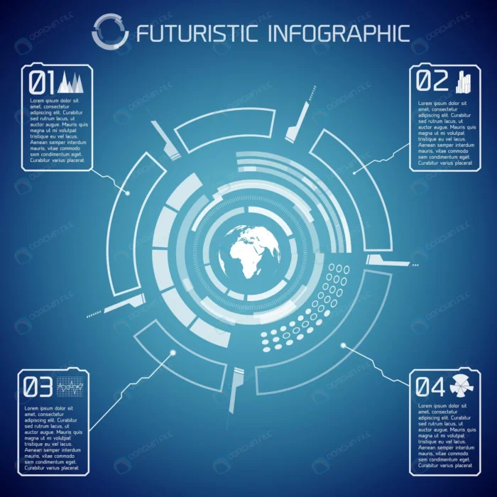 virtual futuristic infographic template with user crc560b1197 size6.06mb - title:وکتور هاد UI اینفوگرافیک آینده نگر - اورچین فایل - format:EPS - وکتور - sku:crc560b1197 - keywords: p_id:57390