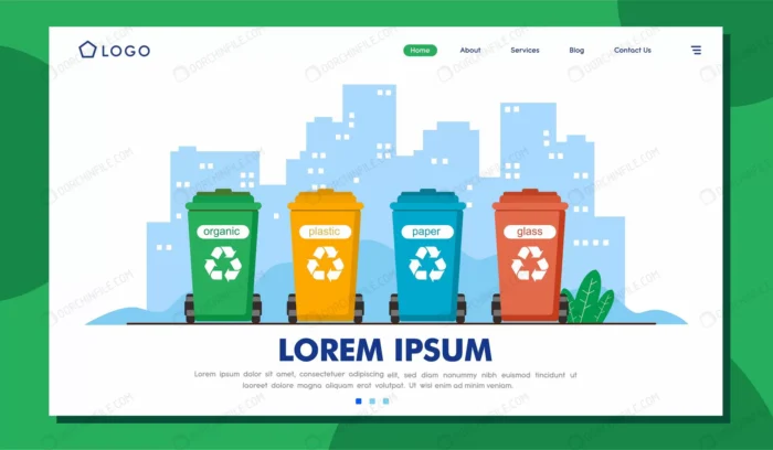 waste management landing page illustration templa crcf0de2ae8 size1.22mb - title:صفحه فرود تفکیک زباله ها - اورچین فایل - format:EPS - وکتور - sku:crcf0de2ae8 - keywords:صفحه فرود تفکیک زباله ها p_id:103511