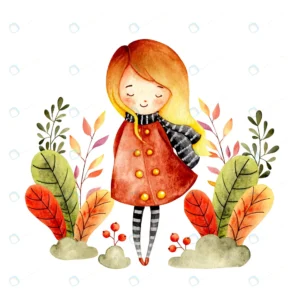 watercolor autumn girl with leaves rnd643 frp15423356 - title:Home - اورچین فایل - format: - sku: - keywords: p_id:18