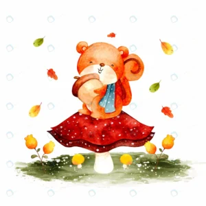 watercolor autumn squirrel with fallen leaves rnd703 frp15423410 - title:Home - اورچین فایل - format: - sku: - keywords: p_id:18