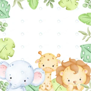 watercolor baby safari animals tropical leaves fr crc1ab71937 size25.54mb - title:Home Main - اورچین فایل - format: - sku: - keywords: p_id:18