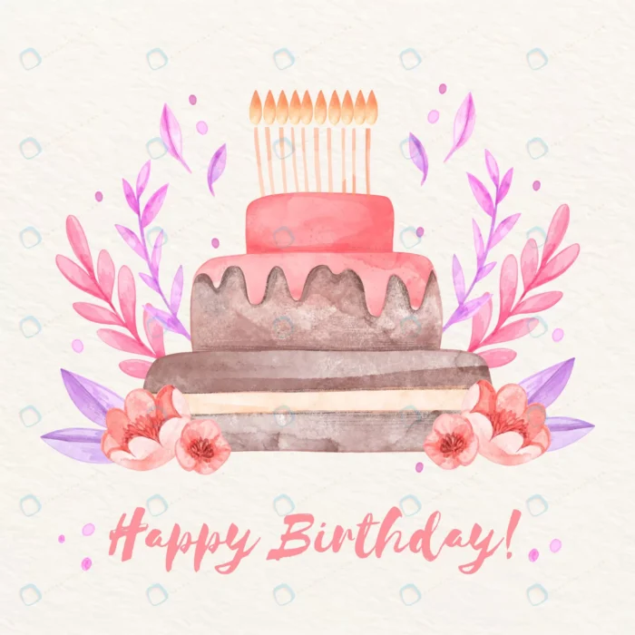 watercolor birthday background with cake crcc0ed025b size29.61mb - title:دانلود کیک و شمع کارتونی جشن تولد با فرمت وکتور - اورچین فایل - format:EPS - وکتور - sku:crcc0ed025b - keywords: p_id:34849