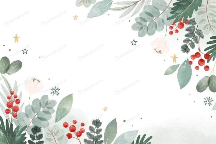 watercolor christmas background crcf2530f55 size39.12mb - title:پس زمینه وکتور با حاشیه برگ - اورچین فایل - format:EPS - وکتور - sku:crcf2530f55 - keywords: p_id:91705
