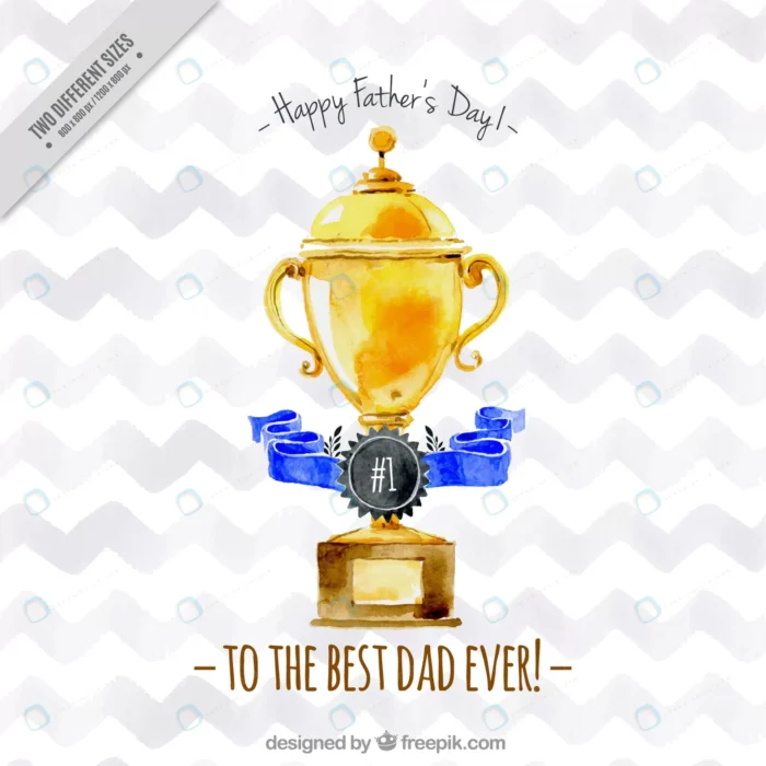watercolor father s day trophy crc91398553 size42.16mb 1 - title:تبریک روز پدر با استایل آبرنگ - اورچین فایل - format:EPS - وکتور - sku:crc91398553 - keywords: p_id:43396