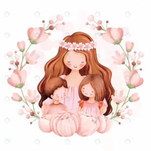 watercolor illustration mother kids flower wreath crc42180fb9 size7.71mb - title:Home - اورچین فایل - format: - sku: - keywords: p_id:18