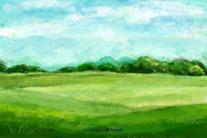watercolor natutral landscape with trees crc5cf549ec size16.53mb - title:وکتور دشت و چمن سبک نقاشی آبرنگ - اورچین فایل - format:EPS - وکتور - sku:crc5cf549ec - keywords: p_id:91711
