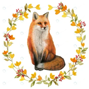 watercolor realistic red fox fall wreath rnd288 frp17191762 - title:Home - اورچین فایل - format: - sku: - keywords: p_id:18