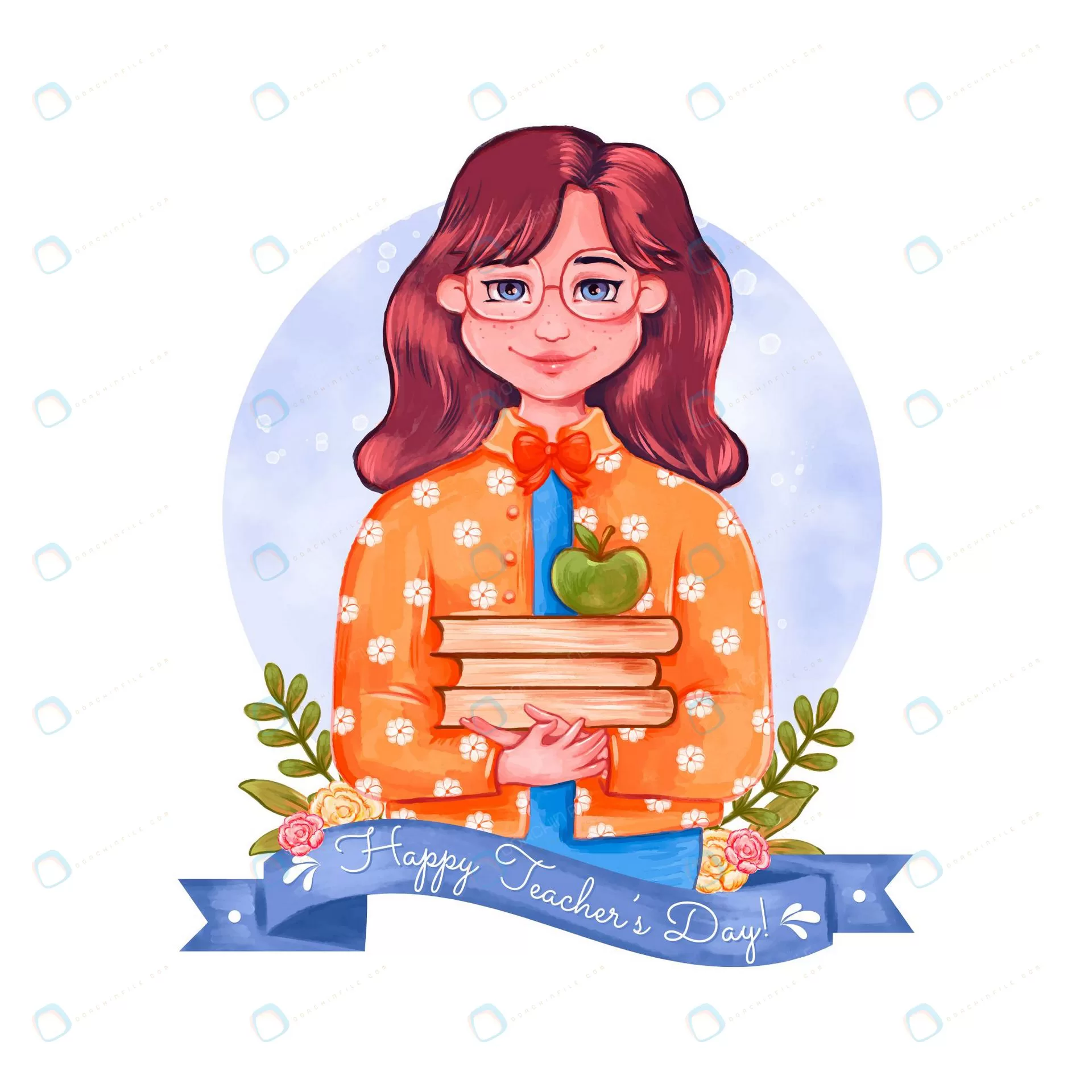 watercolor teachers day illustration 2 crc288295d4 size29.15mb - title:تبریک روز معلم سبک نقاشی آبرنگ - اورچین فایل - format:EPS - وکتور - sku:crc288295d4 - keywords: p_id:59217