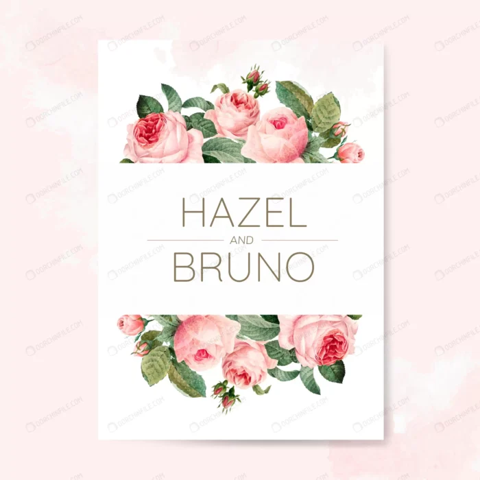 wedding invitation card decorated with roses 2 crc1fb45299 size77.20mb - title:قالب آماده کارت عروسی - اورچین فایل - format:PSD - فتوشاپ - sku:crc1fb45299 - keywords: p_id:100767