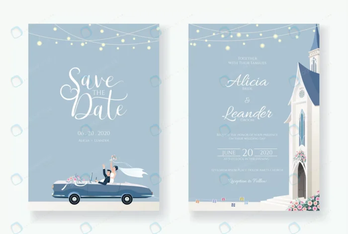 wedding invitation card template after church cer crcf49b1845 size4.71mb - title:وکتور کارتونی کارت دعوت جشن عروسی - اورچین فایل - format:EPS - وکتور - sku:crcf49b1845 - keywords: p_id:89711