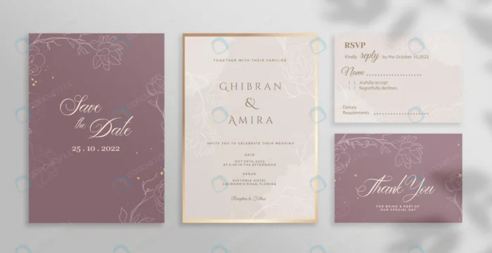 wedding invitation set with rnd343 frp20442405 - title:کارت دعوت جشن عروسی لایه باز - اورچین فایل - format:PSD - فتوشاپ - sku:frp20442405 - keywords: p_id:74739