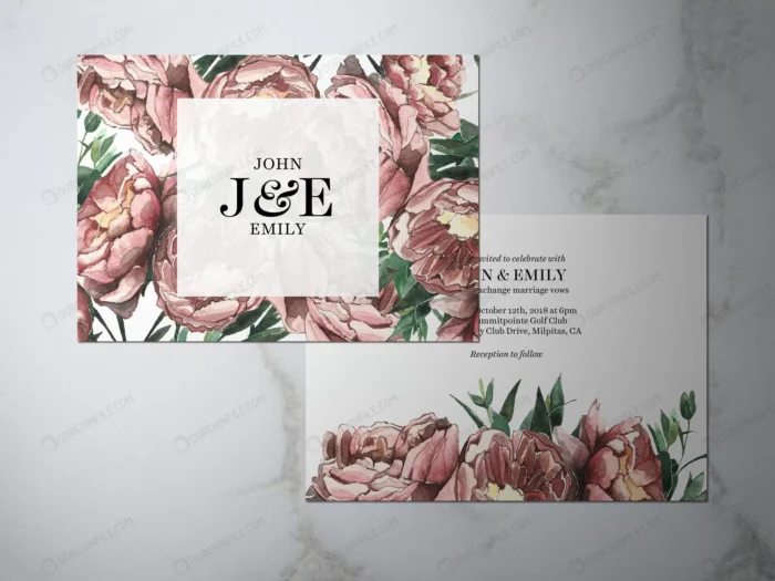 wedding invitation two faced flower pink theme in crc593077d5 size102.15mb - title:قالب لایه باز کارت دعوت عروسی - اورچین فایل - format:PSD - فتوشاپ - sku:crc593077d5 - keywords: p_id:100785