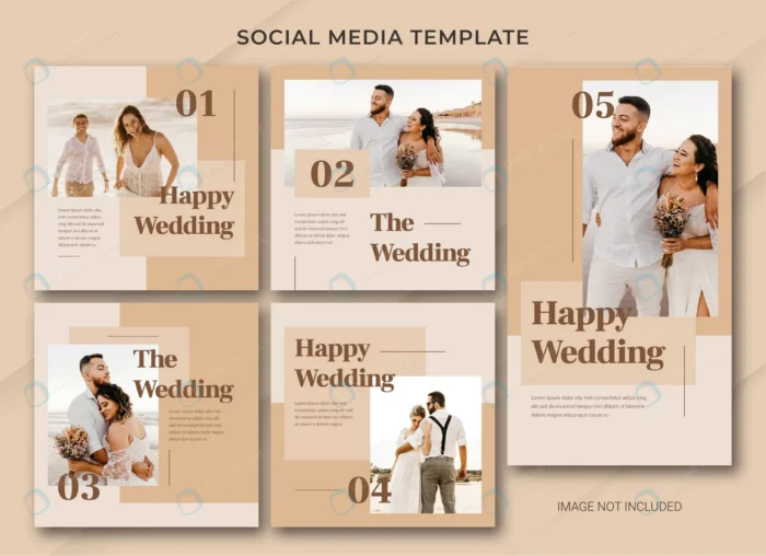wedding social media post bundle template crcb5e9bac7 size3.38mb 1 - title:قالب پست اینستاگرام مینیمال برای جشن عروسی - اورچین فایل - format:PSD - فتوشاپ - sku:crcb5e9bac7 - keywords: p_id:42863