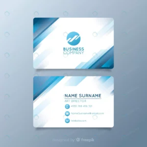 white visiting card with logo blue shapes rnd499 frp5416908 - title:Home - اورچین فایل - format: - sku: - keywords: p_id:18