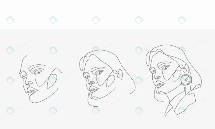 woman head portrait set continuous line drawing.j crca9d7288a size2.68mb 1 - title:وکتور طراحی تصویر خطی چهره خانم - اورچین فایل - format:EPS - وکتور - sku:crca9d7288a - keywords: p_id:52613