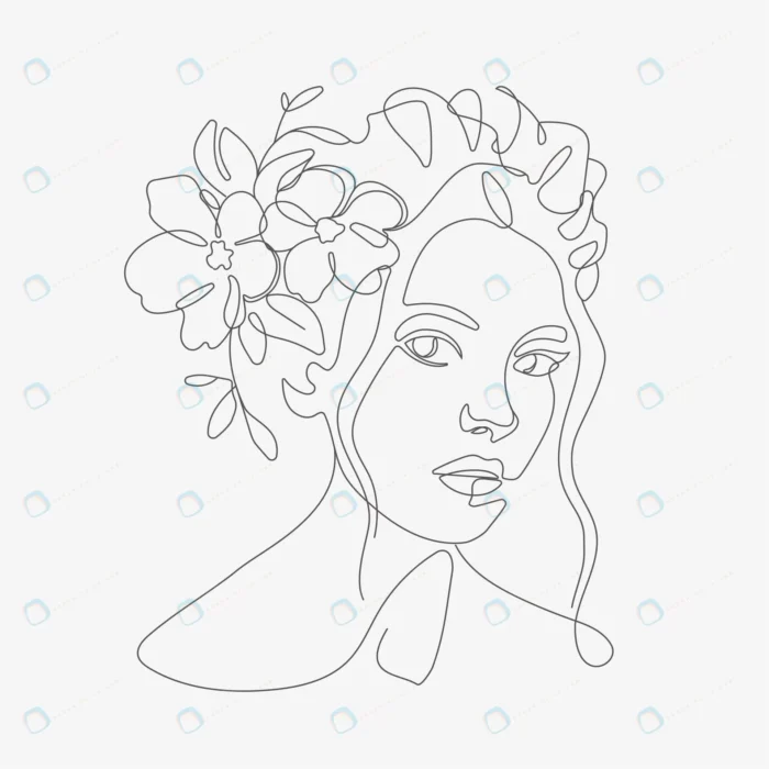 woman head with flowers composition 4 crc2773ccb9 size1.61mb - title:وکتور لاین آرت خانم - اورچین فایل - format:EPS - وکتور - sku:crc2773ccb9 - keywords: p_id:52450