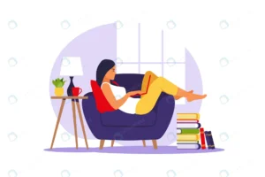 woman lies with laptop armchair concept illustrat crca954adf9 size1.16mb - title:Home - اورچین فایل - format: - sku: - keywords: p_id:18