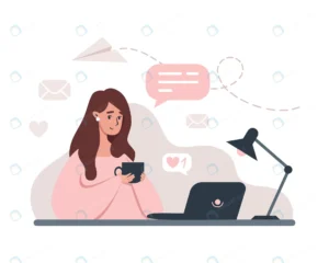 woman working laptop from home illustration crc5dddd858 size0.97mb - title:Home - اورچین فایل - format: - sku: - keywords: p_id:18