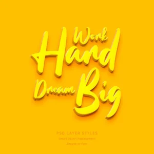 work hard dream big 3d text style effect 1 - title:Home - اورچین فایل - format: - sku: - keywords: p_id:18