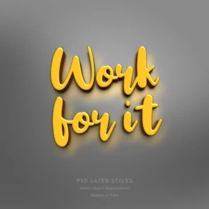 work it 3d text style effect psd - title:Home - اورچین فایل - format: - sku: - keywords: p_id:18