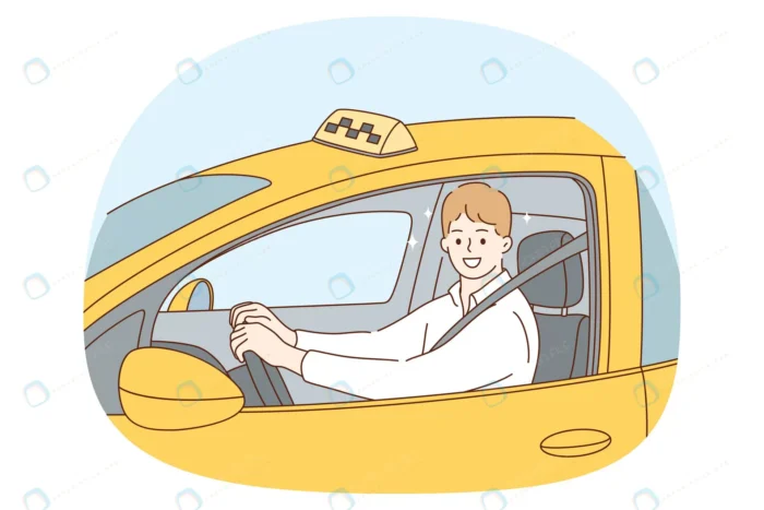 working as taxi driver concept young smiling man crc88fad36f size3.10mb - title:وکتور پسر راننده در تاکسی - اورچین فایل - format:EPS - وکتور - sku:crc88fad36f - keywords: p_id:54983