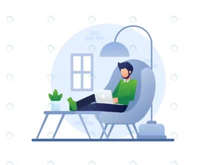 working from home illustration with man works usi crc22a99cab size0.64mb - title:Home - اورچین فایل - format: - sku: - keywords: p_id:18