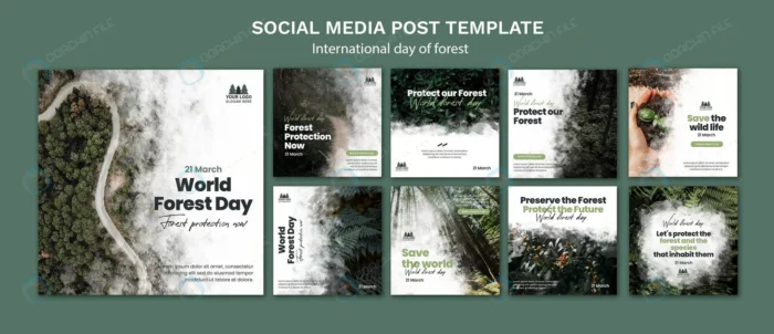 world forest day instagram posts template crc82ad0991 size252.07mb - title:9 قالب پست اینستاگرام مینیمال جنگل و طبیعت - اورچین فایل - format:PSD - فتوشاپ - sku:crc82ad0991 - keywords: p_id:57110