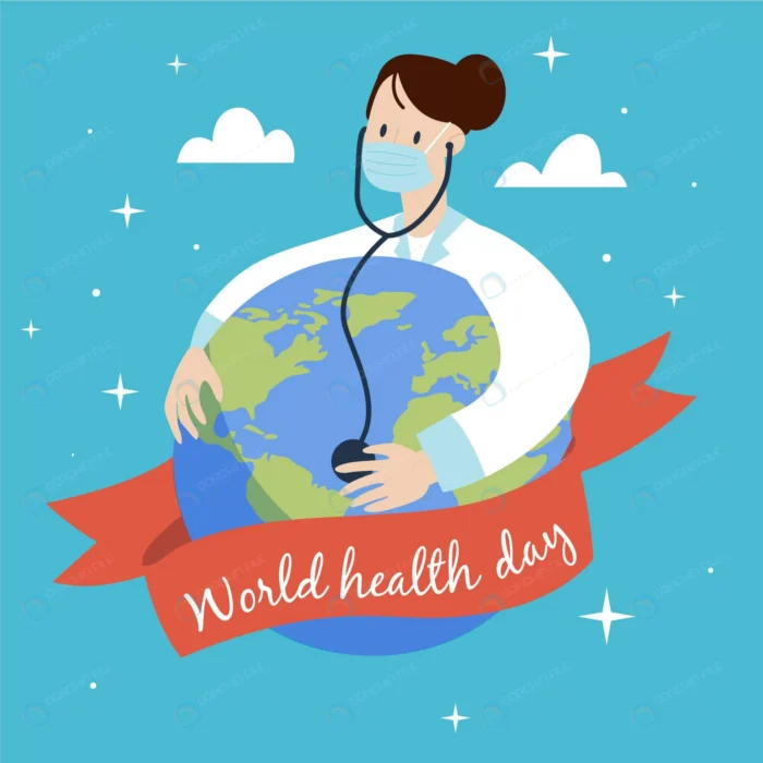 world health day illustration with female doctor crcfcfd2a9e size0.65mb - title:وکتور روز جهانی سلامتی - اورچین فایل - format:EPS - وکتور - sku:crcfcfd2a9e - keywords: p_id:89421