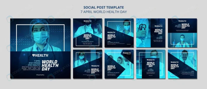 world health day instagram posts set crc92d012f6 size101.36mb - title:پست اینستاگرام ویژه روز جهانی سلامت - اورچین فایل - format:PSD - فتوشاپ - sku:crc92d012f6 - keywords: p_id:41431