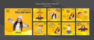 yellow day concept social media post template crc6bbbe405 size119.75mb - title:Home - اورچین فایل - format: - sku: - keywords: p_id:18