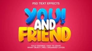 you friend text effect template - title:Home - اورچین فایل - format: - sku: - keywords: p_id:18