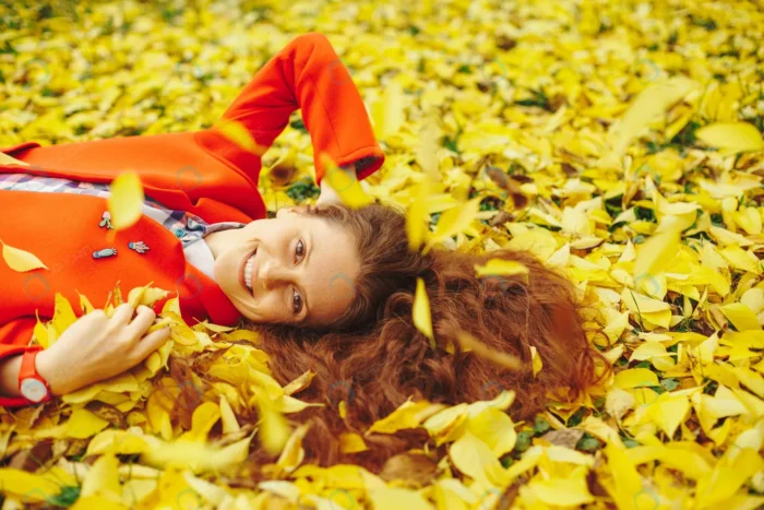 young beautiful lady surrounded autumn leaves crc47cc34ea - title:تصویر استوک خانم و برگ های پاییزی - اورچین فایل - format:JPG - استوک - sku:crc47cc34ea - keywords: p_id:62698