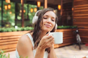 young beautiful woman with headphones is sitting t rnd284 frp31936125 - title:Home - اورچین فایل - format: - sku: - keywords: p_id:18