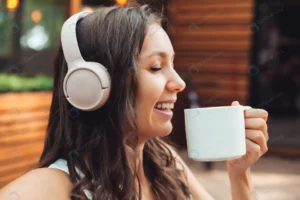 young beautiful woman with headphones is sitting t rnd382 frp31936162 - title:Home - اورچین فایل - format: - sku: - keywords: p_id:18