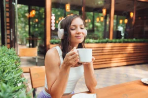 young beautiful woman with headphones is sitting t rnd937 frp31936128 - title:Home - اورچین فایل - format: - sku: - keywords: p_id:18