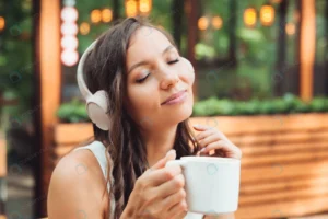 young beautiful woman with headphones is sitting t rnd953 frp31936132 - title:Home - اورچین فایل - format: - sku: - keywords: p_id:18