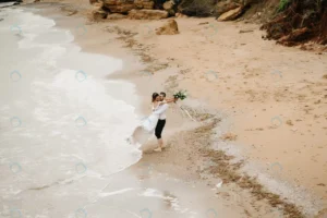 young couple groom with bride sandy beach wedding rnd933 frp15877498 - title:Home - اورچین فایل - format: - sku: - keywords: p_id:18