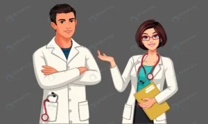 young male female doctors with stethoscope apron crc64b6dd16 size2.05mb 1 - title:Home - اورچین فایل - format: - sku: - keywords: p_id:18