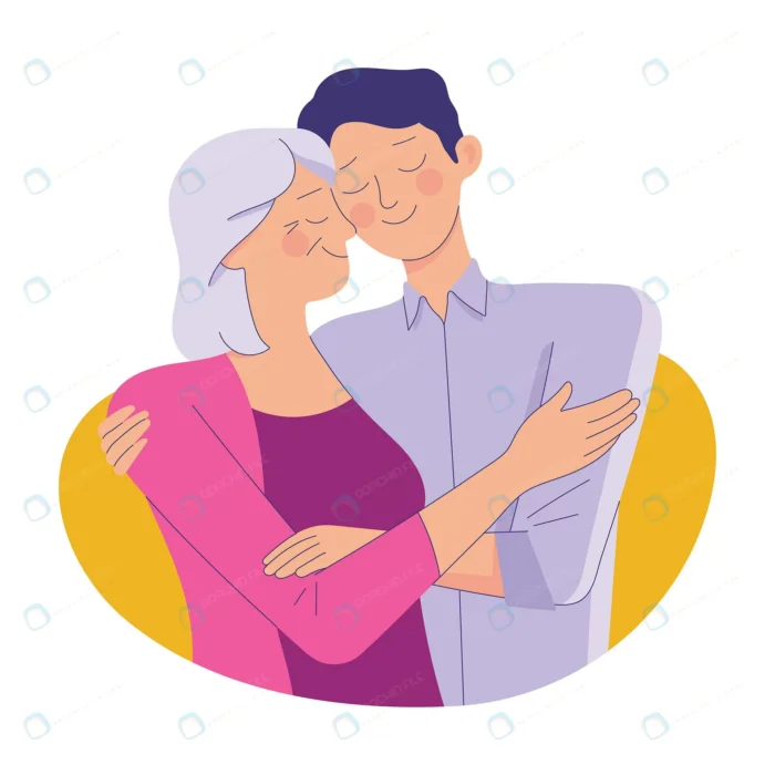 young man hug her old mother with love mother son crc54f259ac size984.39kb - title:دانلود تصویر احساسی از پسر در آغوش مادر پیر ویژه روز مادر - اورچین فایل - format:EPS - وکتور - sku:crc54f259ac - keywords: p_id:32333
