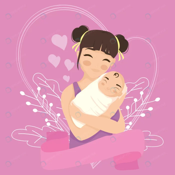 young mom hugging baby postcard crceae8dddb size3.78mb - title:وکتور مادر و نوزاد - اورچین فایل - format:EPS - وکتور - sku:crceae8dddb - keywords: p_id:84757